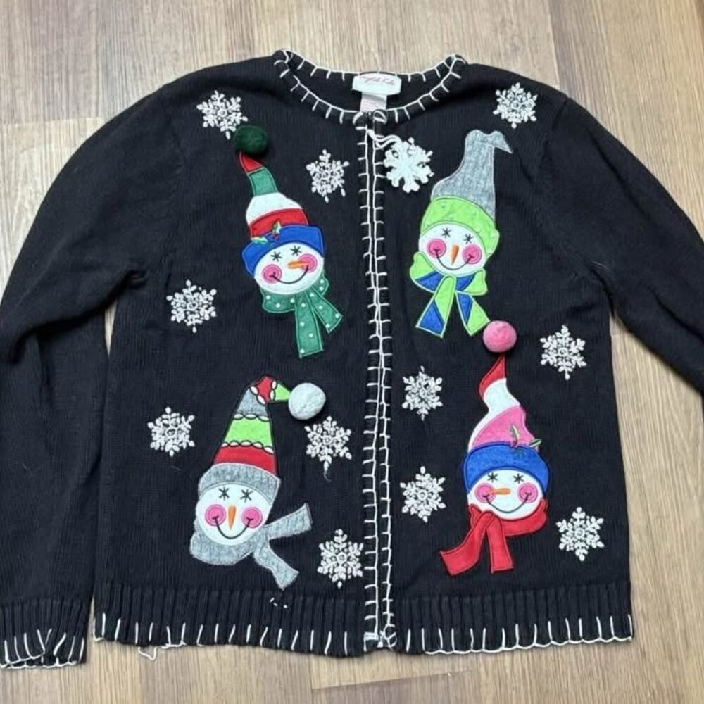 Festive Snowman and Santa Cardigan